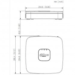 Įrašymo įrenginys NVR2104-P-4KS3, 4kan, 1HDD, 4PoE
